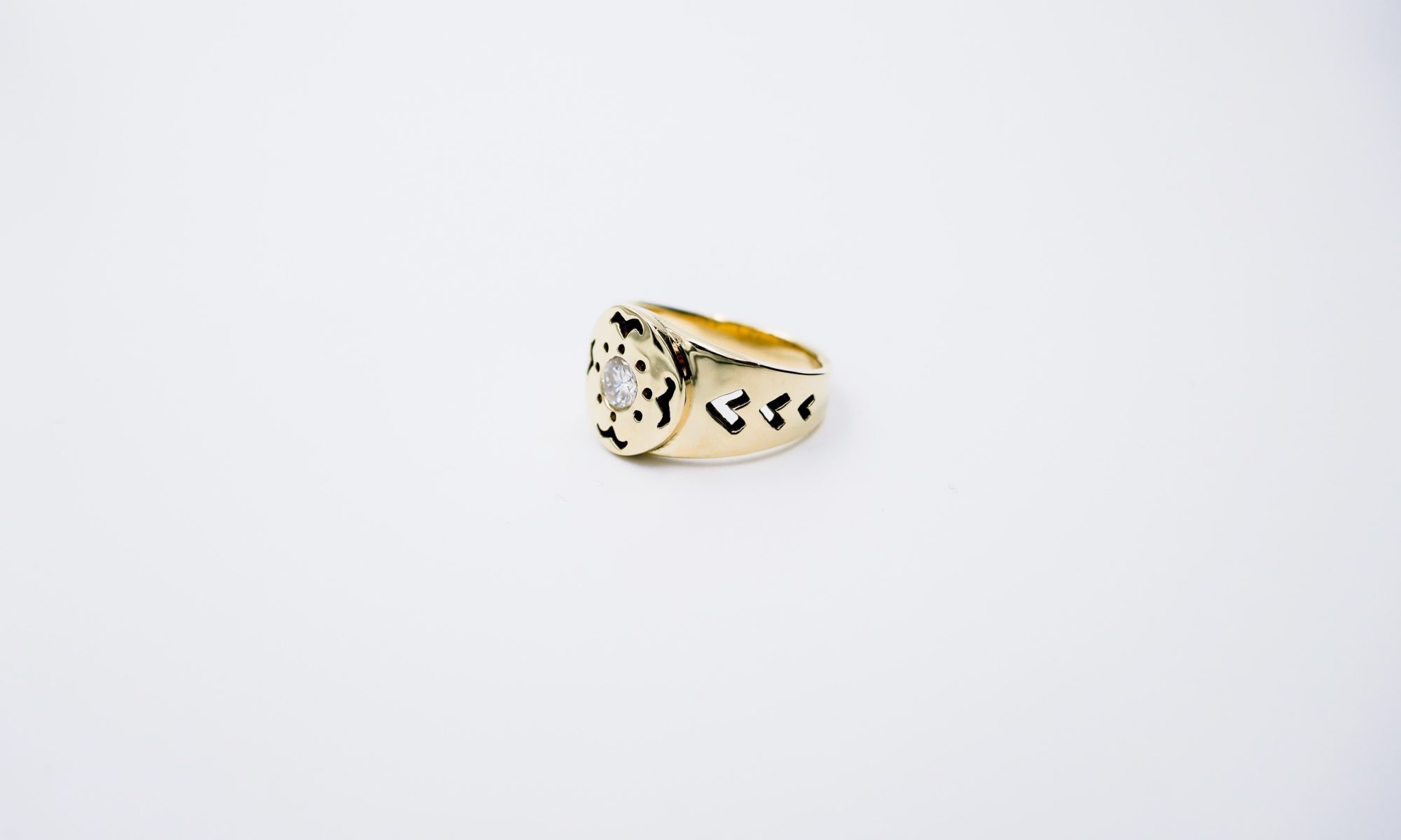 Custom Filipino Tribal Visayan 14K Recycled Gold Wedding Ring with Heirloom Diamond from the Philippines made by Samonte Cruz 2019